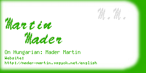 martin mader business card